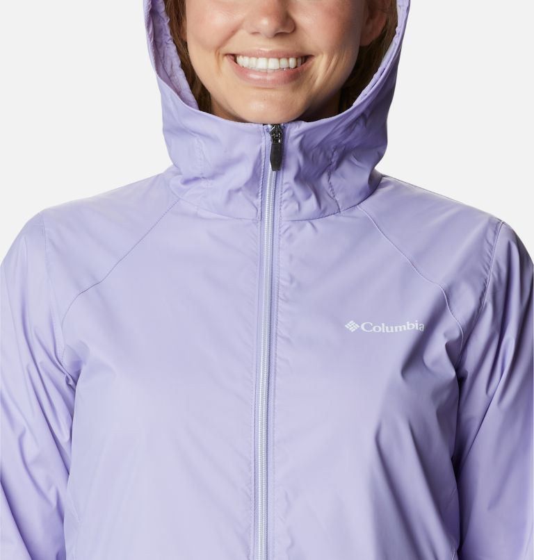 Women’s Switchback Lined Long Rain Jacket, Color: Frosted Purple, image 4