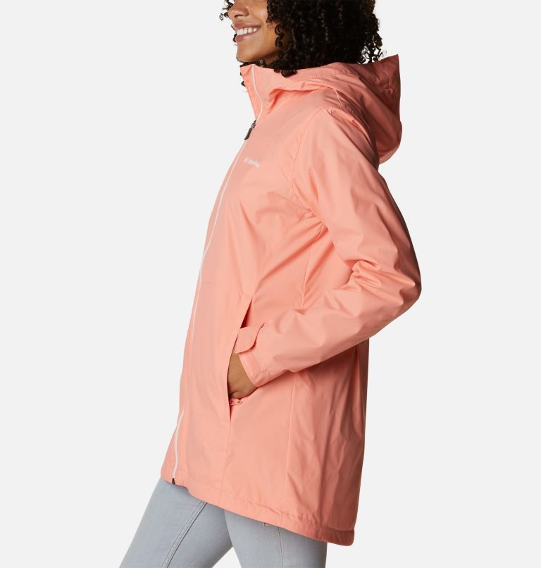 Women’s Switchback Lined Long Jacket, Color: Coral Reef