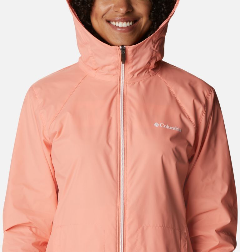 Women’s Switchback Lined Long Jacket, Color: Coral Reef, image 4