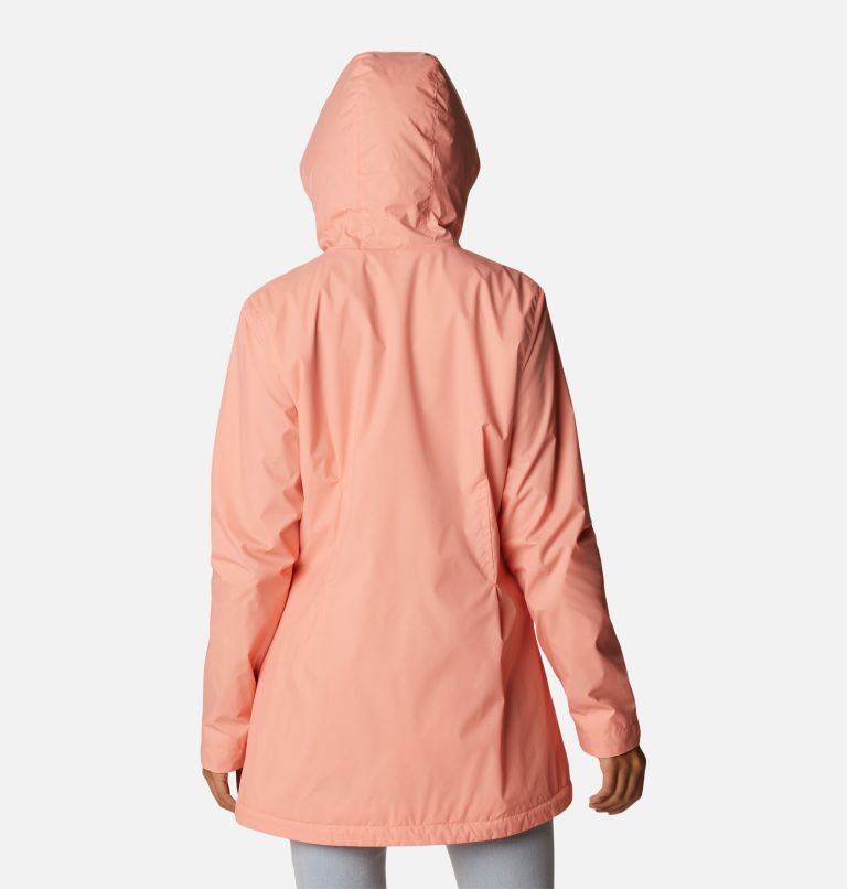 Women’s Switchback Lined Long Jacket, Color: Coral Reef