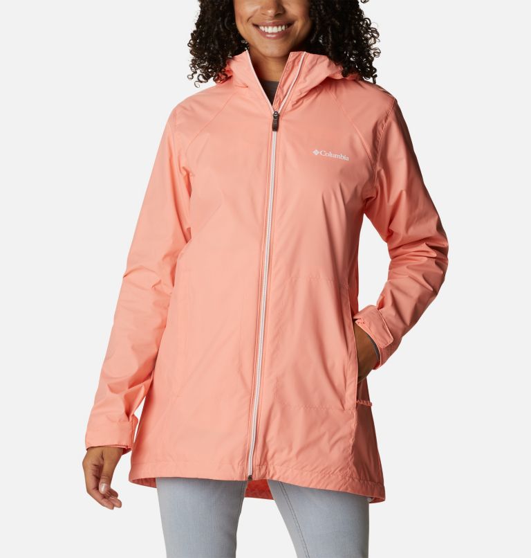 Women’s Switchback Lined Long Jacket, Color: Coral Reef, image 1