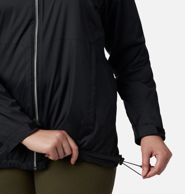 Thumbnail: Women’s Switchback Lined Long Rain Jacket - Plus Size, Color: Black, image 6