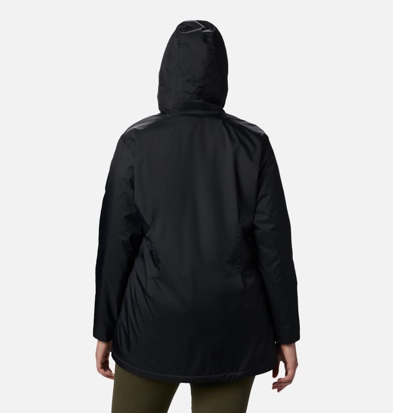 Women’s Switchback Lined Long Rain Jacket - Plus Size, Color: Black, image 2