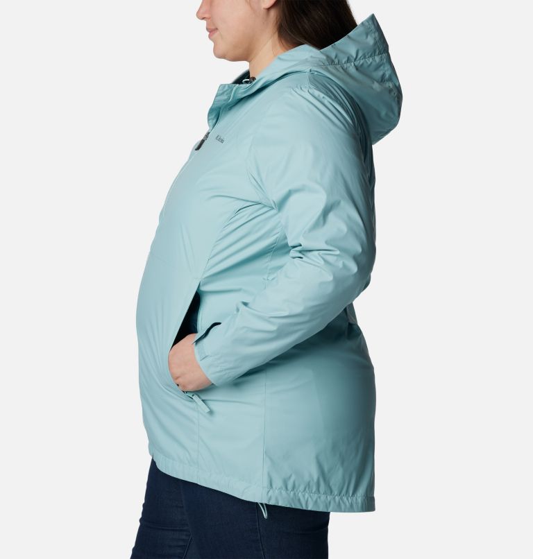 Women’s Switchback Lined Long Jacket - Plus Size, Color: Aqua Haze, image 3