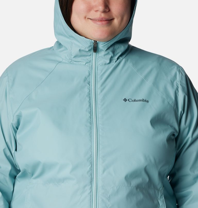 Women’s Switchback Lined Long Jacket - Plus Size, Color: Aqua Haze, image 4