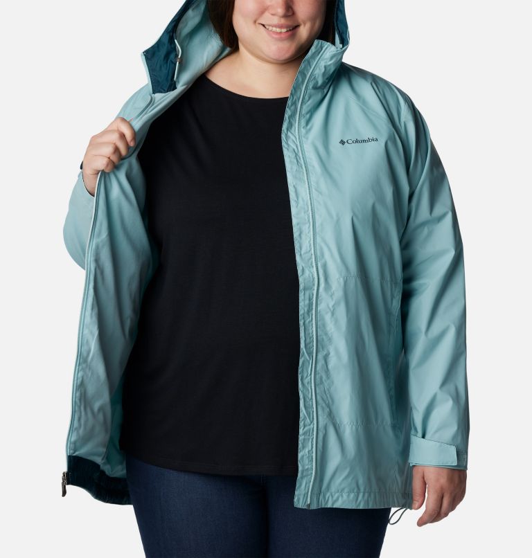 Women’s Switchback Lined Long Jacket - Plus Size, Color: Aqua Haze, image 5