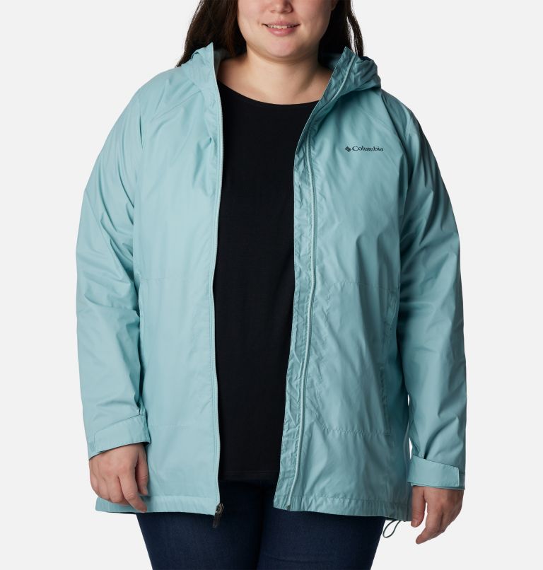 Women’s Switchback Lined Long Jacket - Plus Size, Color: Aqua Haze, image 7