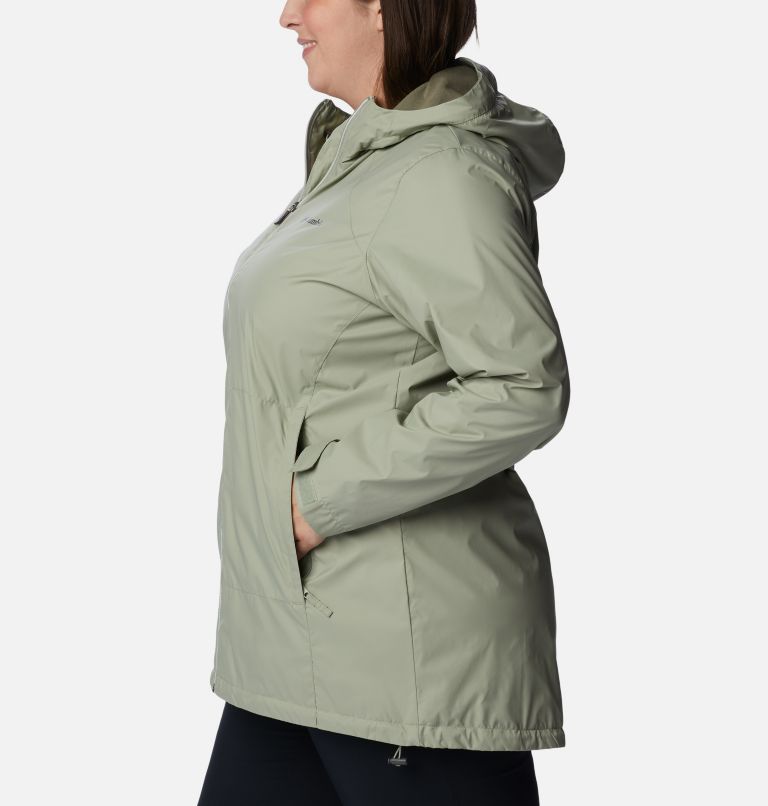 Thumbnail: Women’s Switchback Lined Long Rain Jacket - Plus Size, Color: Safari, image 3