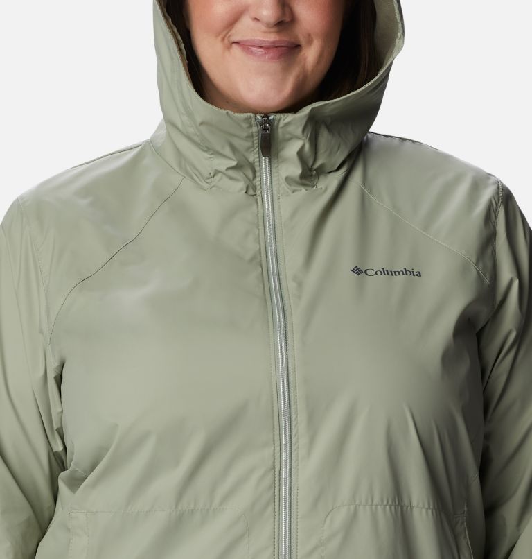 Women’s Switchback Lined Long Rain Jacket - Plus Size, Color: Safari, image 4