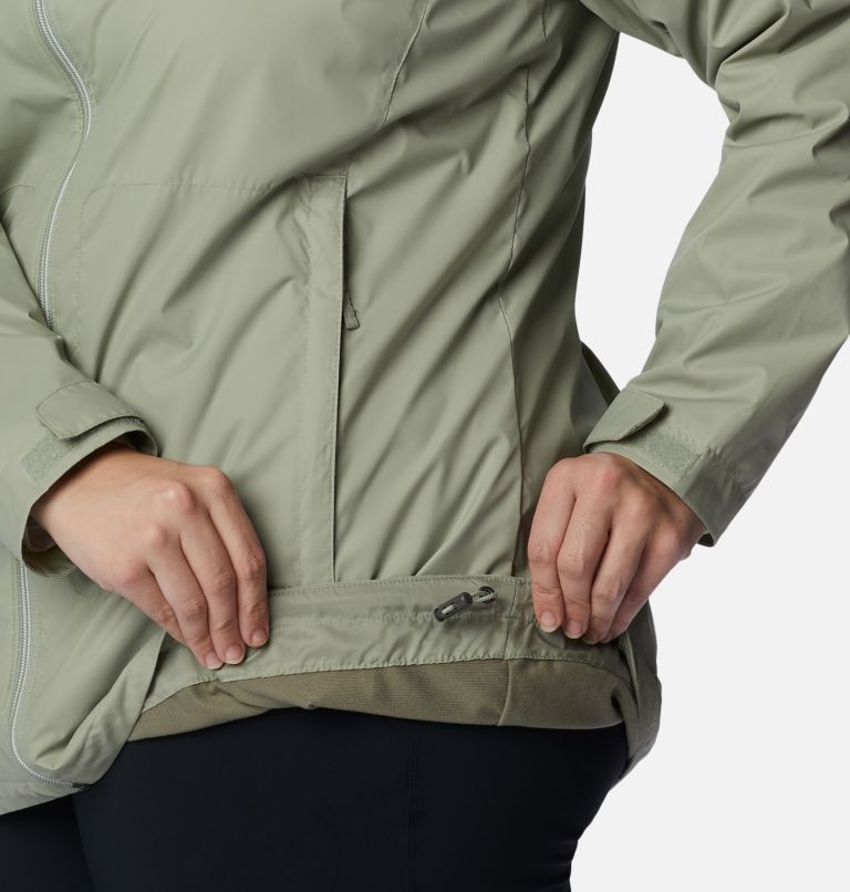 Thumbnail: Women’s Switchback Lined Long Rain Jacket - Plus Size, Color: Safari, image 6