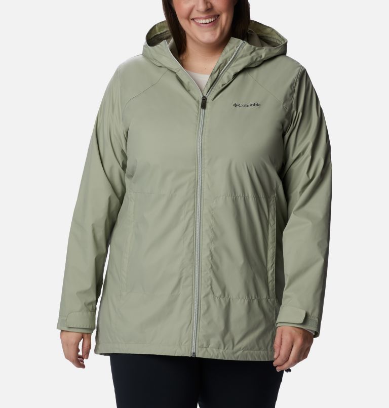 Women’s Switchback Lined Long Rain Jacket - Plus Size, Color: Safari, image 1