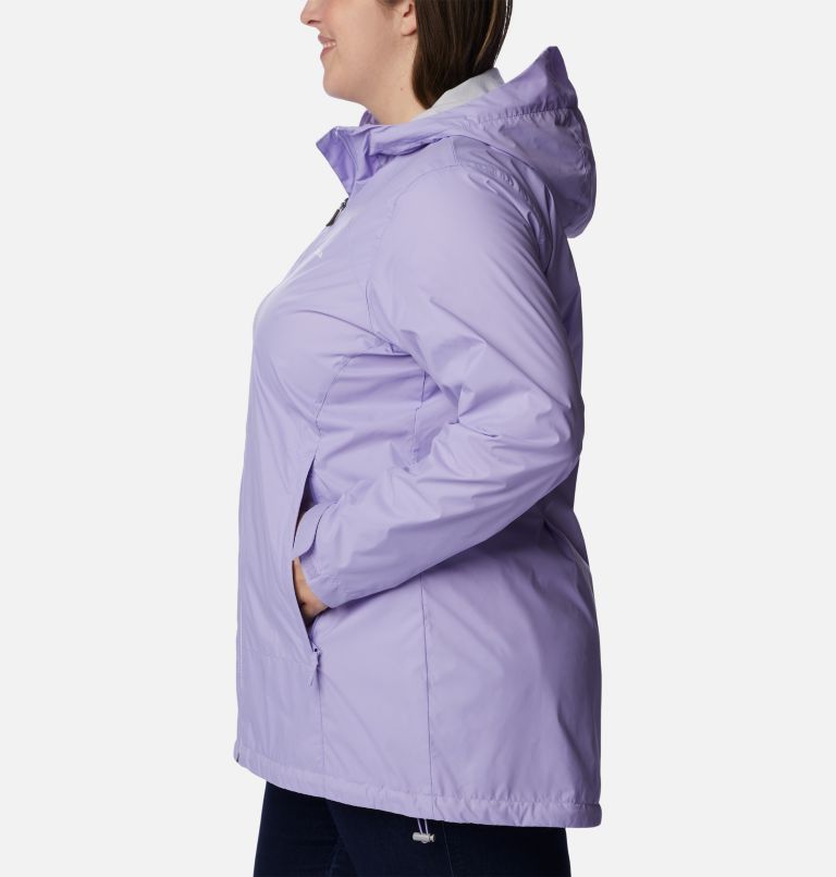 Women’s Switchback Lined Long Rain Jacket - Plus Size, Color: Frosted Purple, image 3