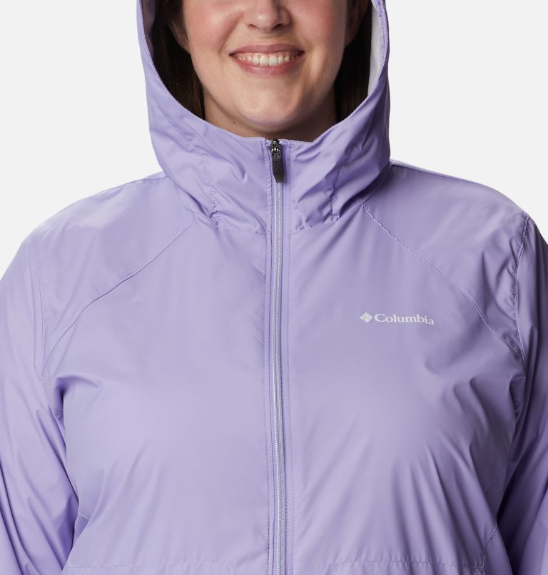 Women’s Switchback Lined Long Rain Jacket - Plus Size, Color: Frosted Purple, image 4