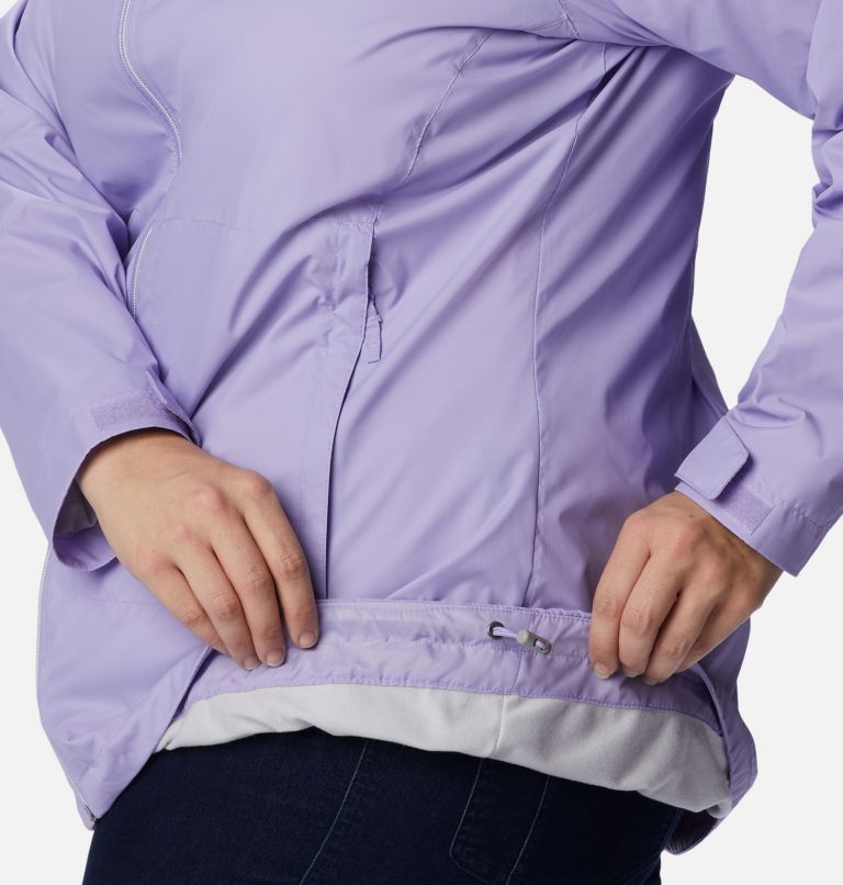 Thumbnail: Women’s Switchback Lined Long Rain Jacket - Plus Size, Color: Frosted Purple, image 6