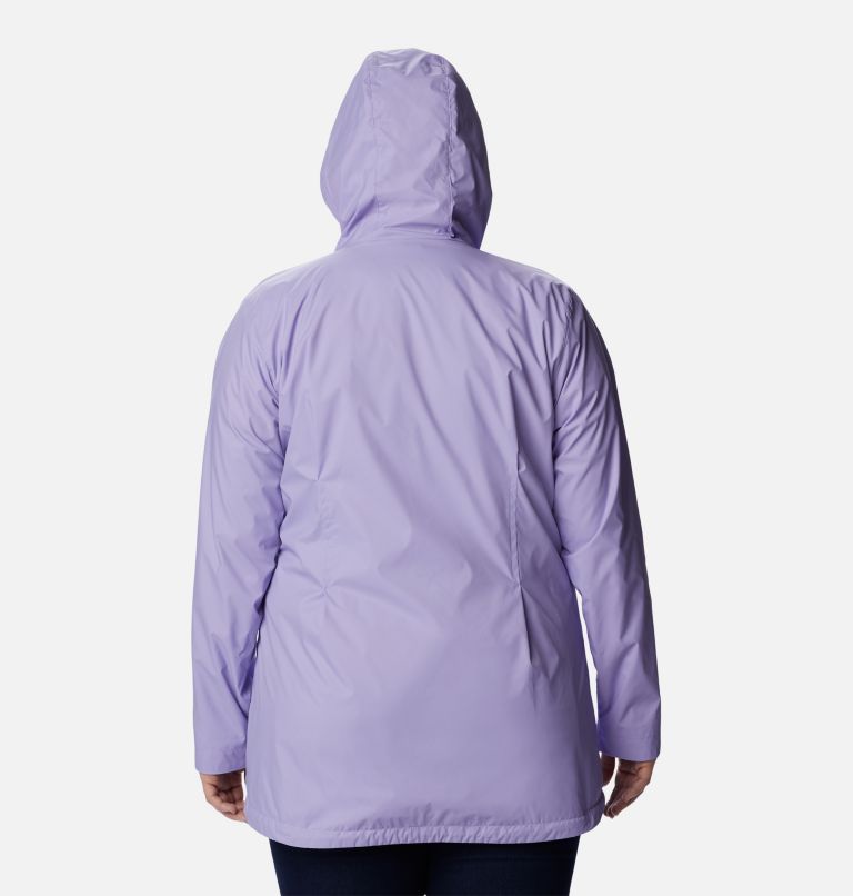 Thumbnail: Women’s Switchback Lined Long Rain Jacket - Plus Size, Color: Frosted Purple, image 2