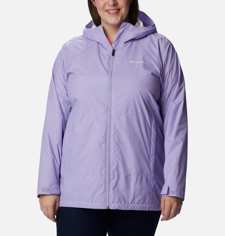 Women’s Switchback Lined Long Rain Jacket - Plus Size, Color: Frosted Purple, image 1
