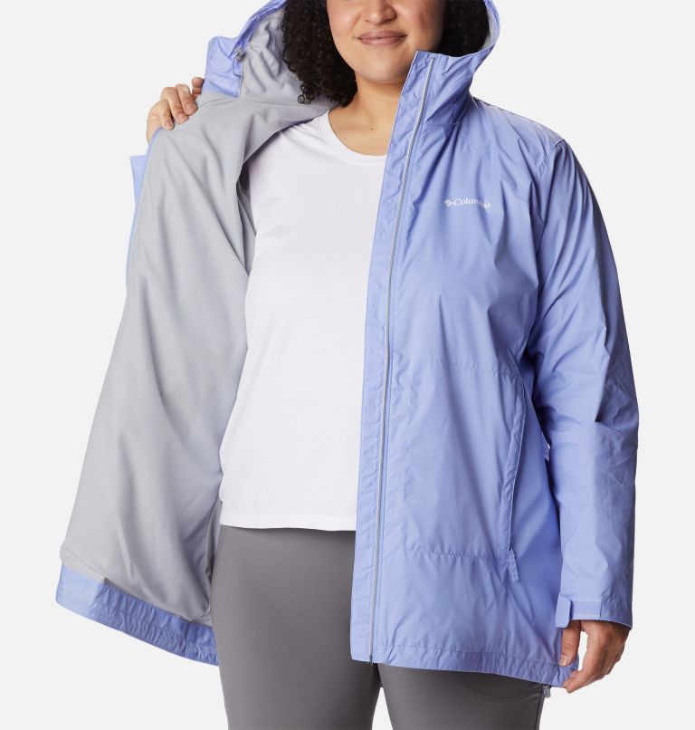 Women’s Switchback Lined Long Jacket - Plus Size, Color: Serenity
