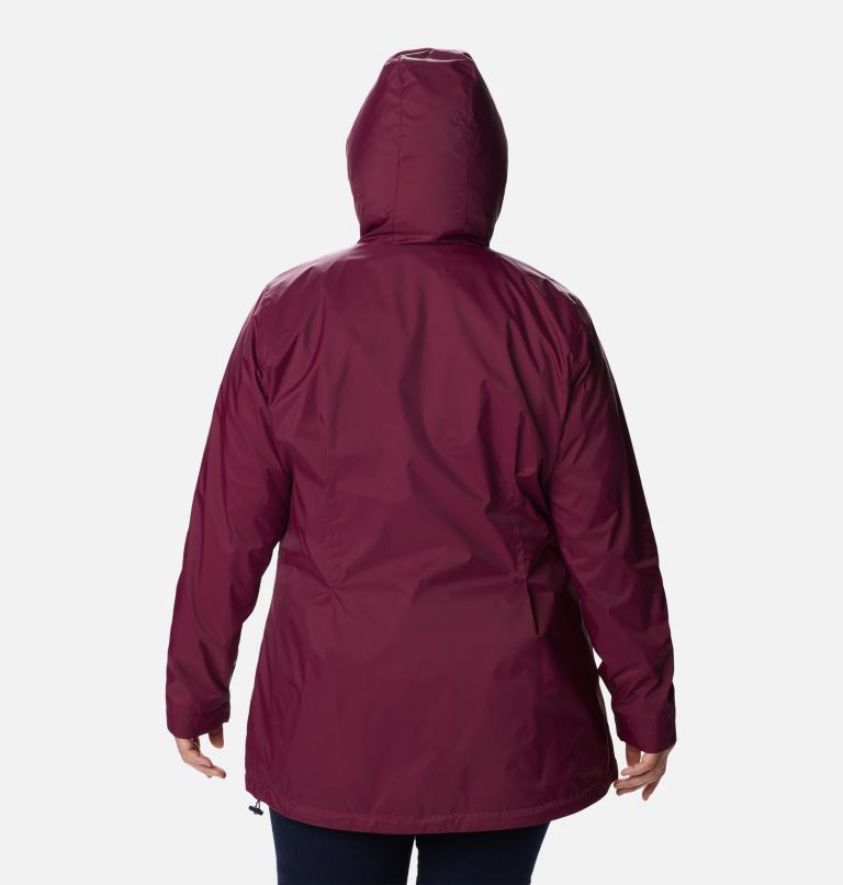 Women’s Switchback Lined Long Rain Jacket - Plus Size, Color: Marionberry, image 2