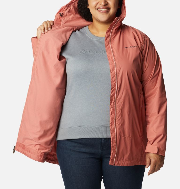 Thumbnail: Women’s Switchback Lined Long Jacket - Plus Size, Color: Dark Coral, image 5
