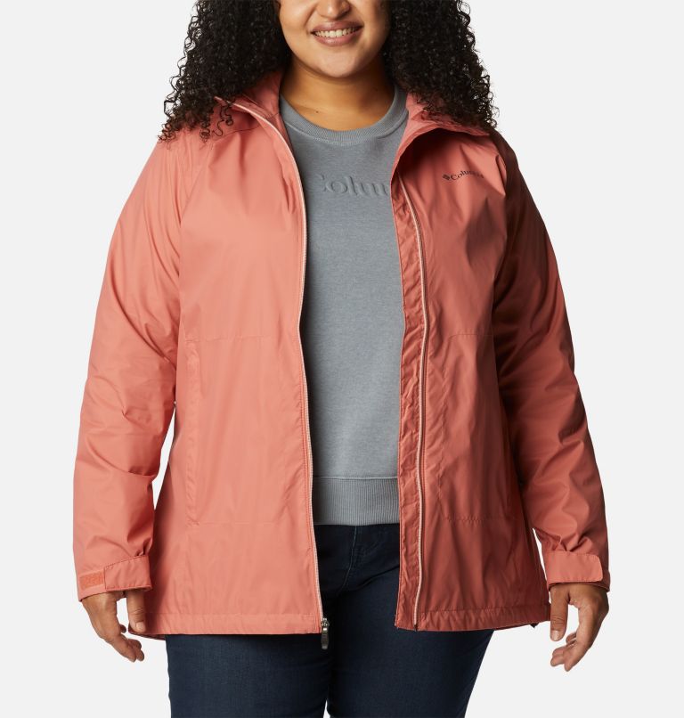 Women’s Switchback Lined Long Jacket - Plus Size, Color: Dark Coral, image 7