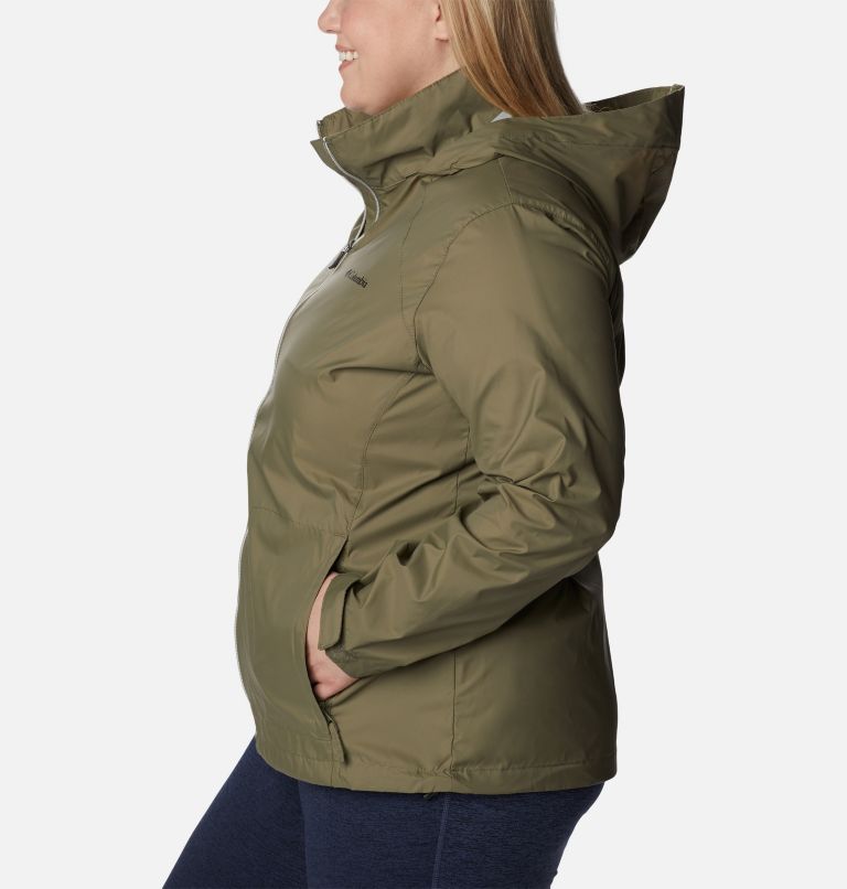 Women’s Switchback III Rain Jacket - Plus Size, Color: Stone Green, image 3