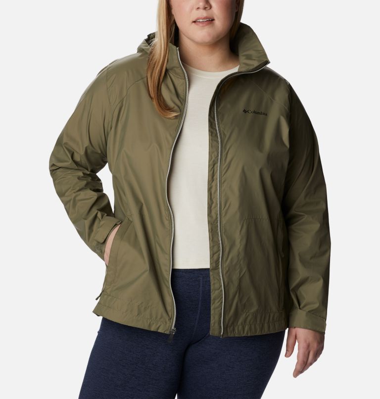 Thumbnail: Women’s Switchback III Rain Jacket - Plus Size, Color: Stone Green, image 9