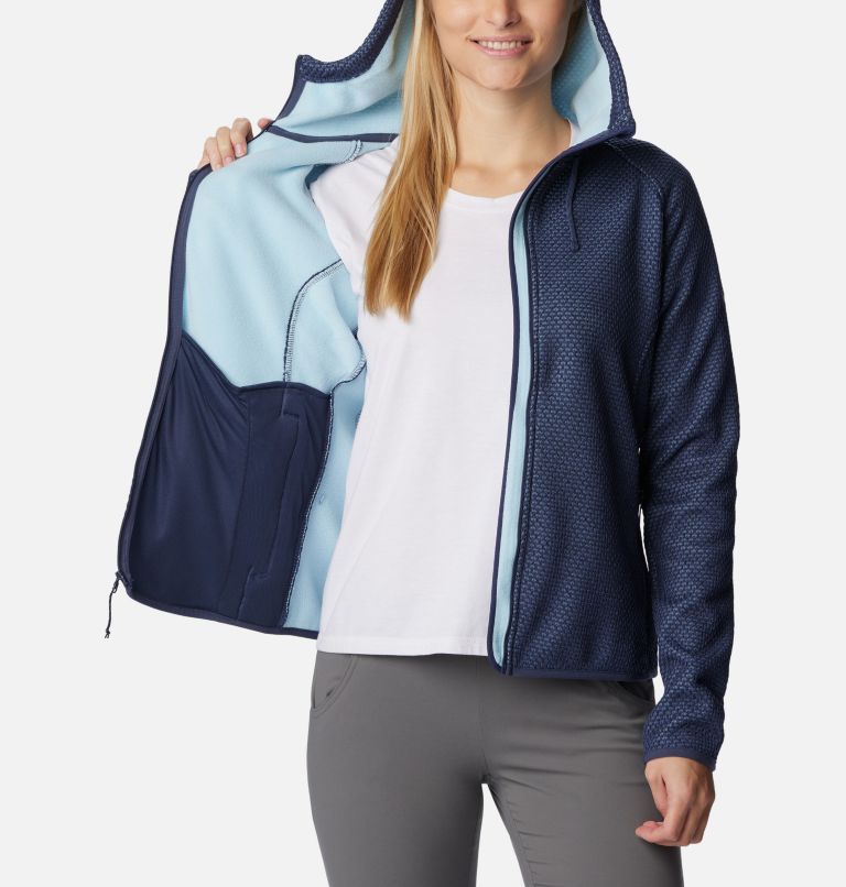 Thumbnail: Sudadera con capucha y cremallera Pacific Point para mujer, Color: Nocturnal Heather, Spring Blue, image 5