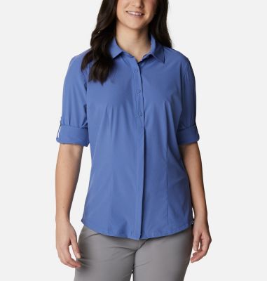Camisa el&aacute;stica de manga larga Saturday Trail&trade; para mujer Saturday Trail&trade; Stretch LS Shirt | 458 | L, Velvet Cove, front