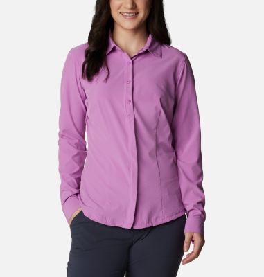 Camisa el&aacute;stica de manga larga Saturday Trail&trade; para mujer Saturday Trail&trade; Stretch LS Shirt | 458 | L, Blossom Pink, front
