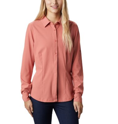 Chemise Stretch Saturday Trail&trade; Femme Saturday Trail&trade; Stretch LS Shi | 466 | L, Dark Coral, front