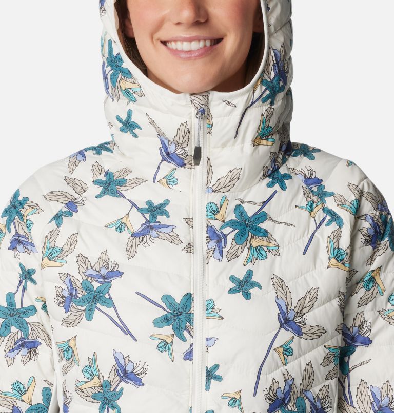 Thumbnail: Women's Powder Lite Hybrid Hooded Jacket, Color: Sea Salt Tiger Lilies Print, image 4