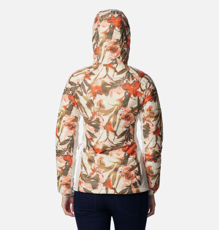 Chaqueta híbrida con capucha Powder Pass para mujer, Color: Chalk Floriculture Print, image 2