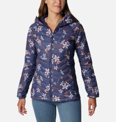 Women's Powder Pass Hybrid Hooded Jacket, Color: Nocturnal Tiger Lilies Print, image 1