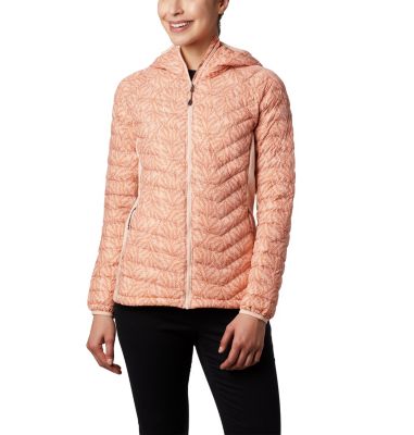 Chaqueta h&iacute;brida con capucha Powder Pass&trade; para mujer Powder Pass&trade; Hooded Jacket | 010 | XS, Peach Cloud Ferny Ferns Print, front