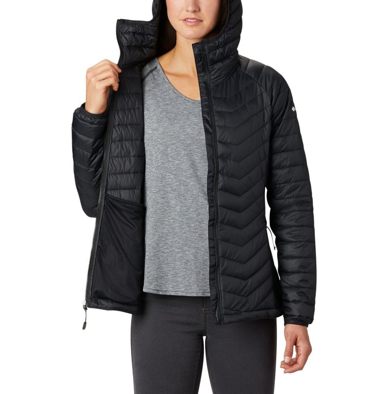 Thumbnail: Manteau à capuchon Powder Pass pour femme, Color: Black, image 4