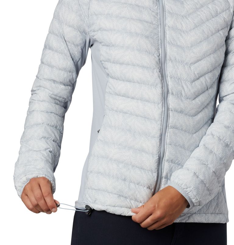 Women's Powder Pass Hooded Jacket, Color: Cirrus Grey Ferny Ferns Print, image 4