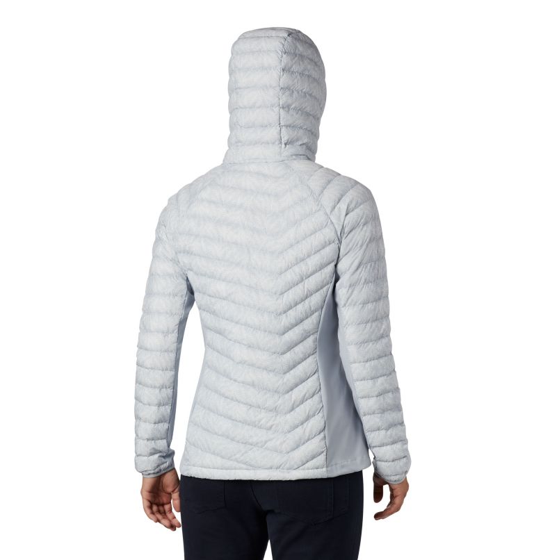 Women's Powder Pass Hooded Jacket, Color: Cirrus Grey Ferny Ferns Print, image 2