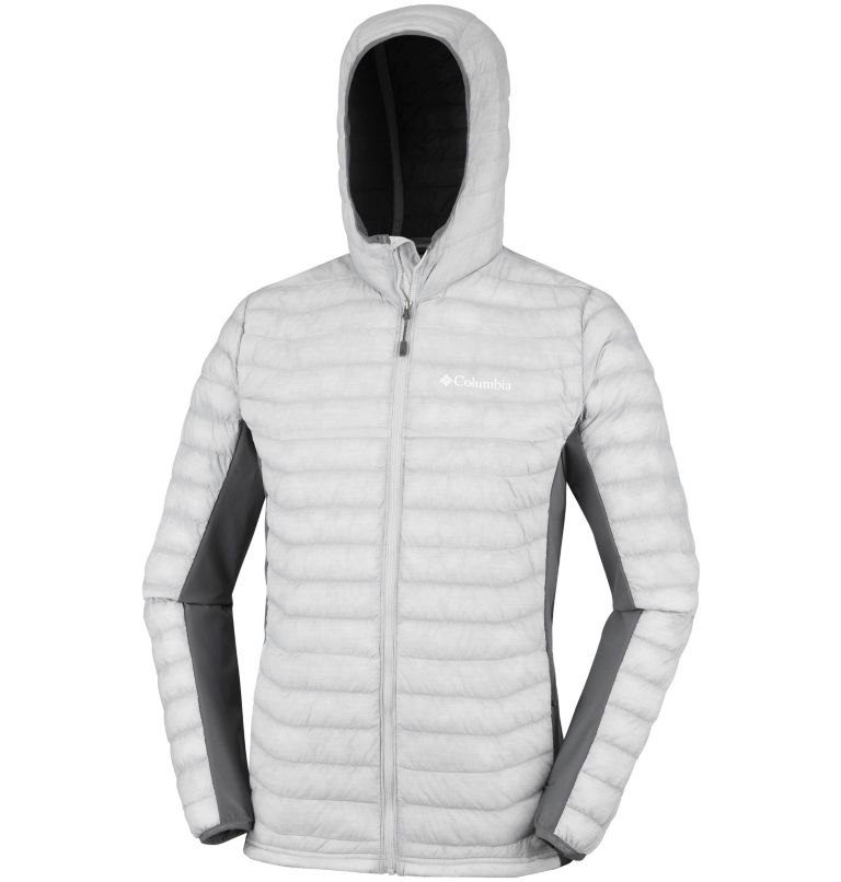 Powder Pass&trade; Hooded Jacket | 019 | L Men's Powder Pass&trade; Hybrid Down Jacket, Cool Grey Heather, Graphite, a1