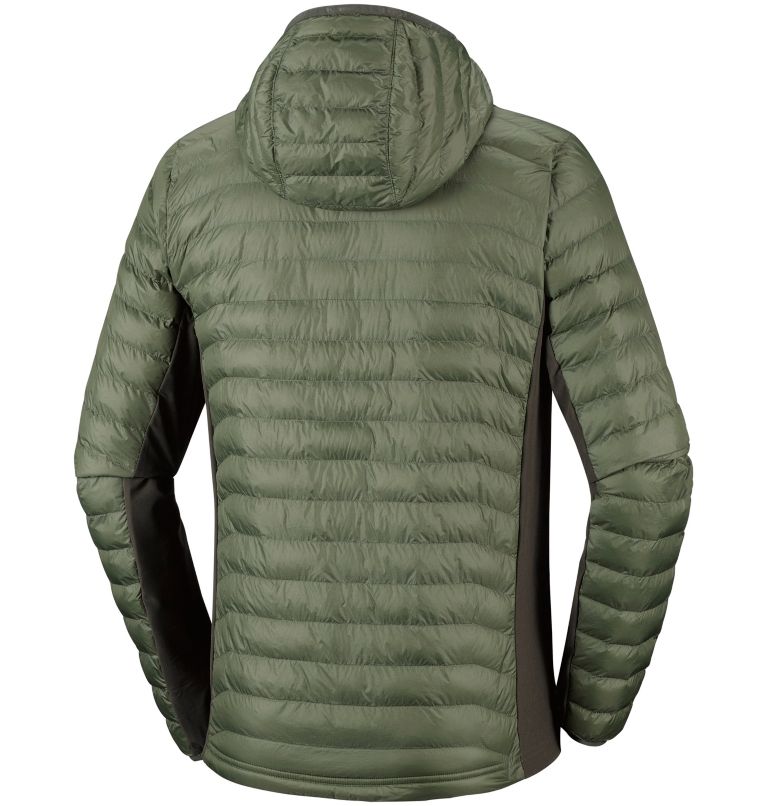 Powder Pass&trade; Hooded Jacket | 302 | XL Men's Powder Pass&trade; Hybrid Down Jacket, Mosstone, Peatmoss, back