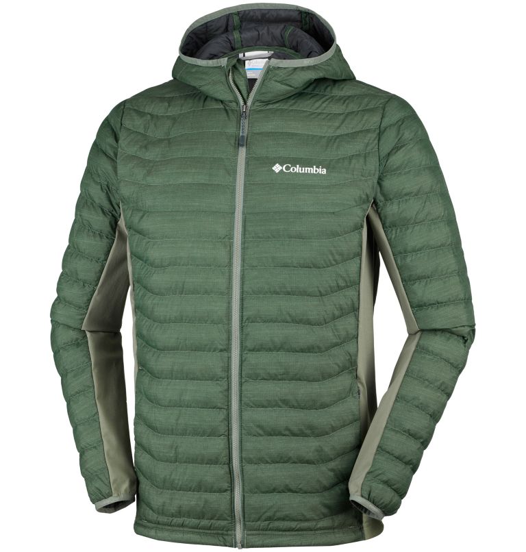 Powder Pass&trade; Hooded Jacket | 316 | M Men's Powder Pass&trade; Hybrid Down Jacket, Cypress Heather, front