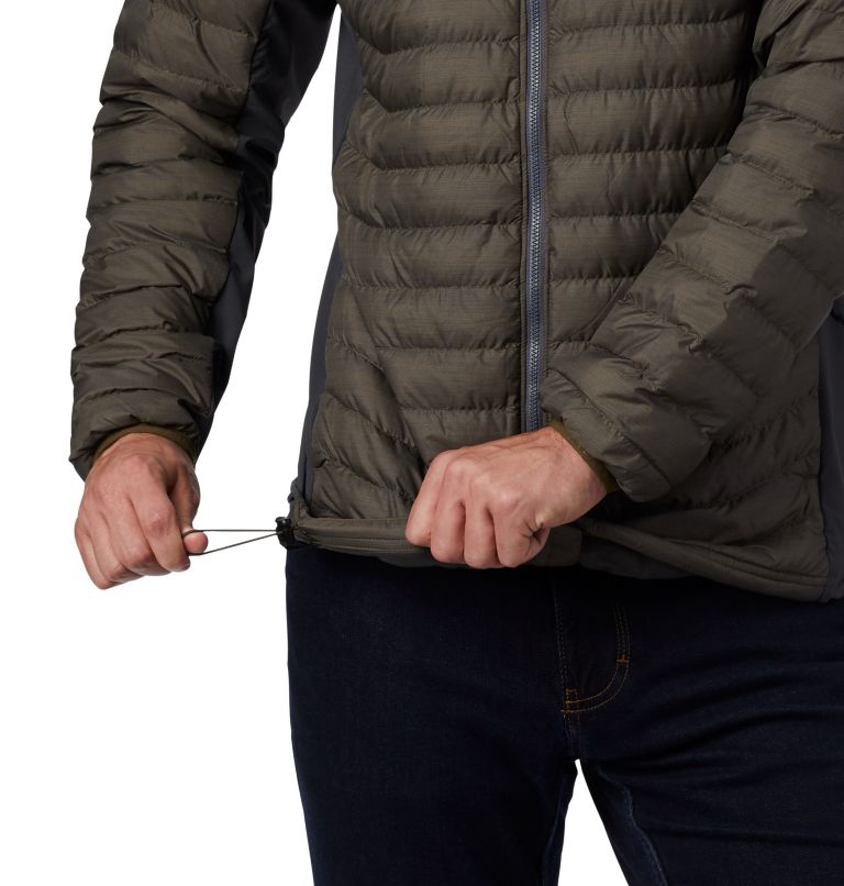 Powder Pass&trade; Hooded Jacket | 327 | S Men's Powder Pass&trade; Hybrid Down Jacket, New Olive Heather, a2