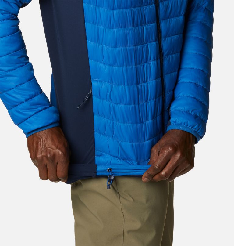Powder Pass&trade; Hooded Jacket | 433 | S Men's Powder Pass&trade; Hybrid Down Jacket, Bright Indigo, Collegiate Navy, a4