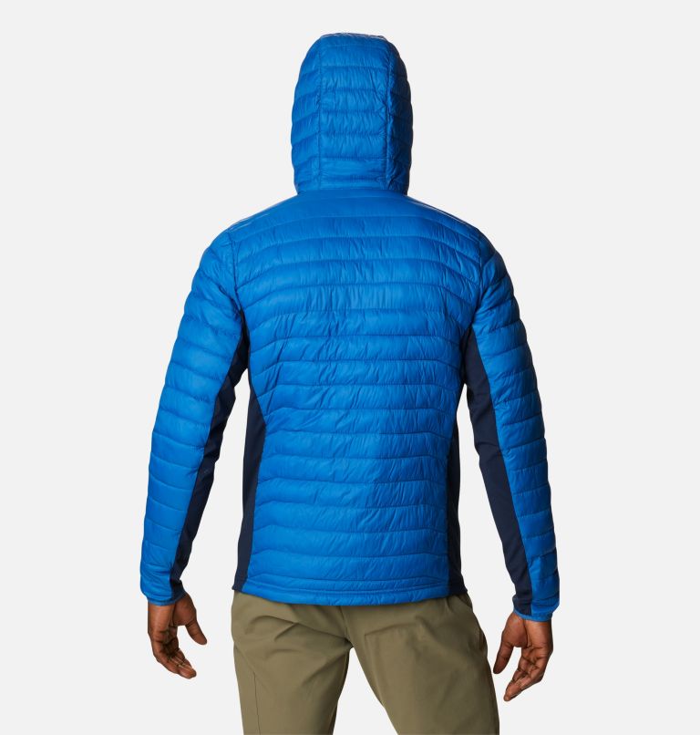 Powder Pass&trade; Hooded Jacket | 433 | S Men's Powder Pass&trade; Hybrid Down Jacket, Bright Indigo, Collegiate Navy, back