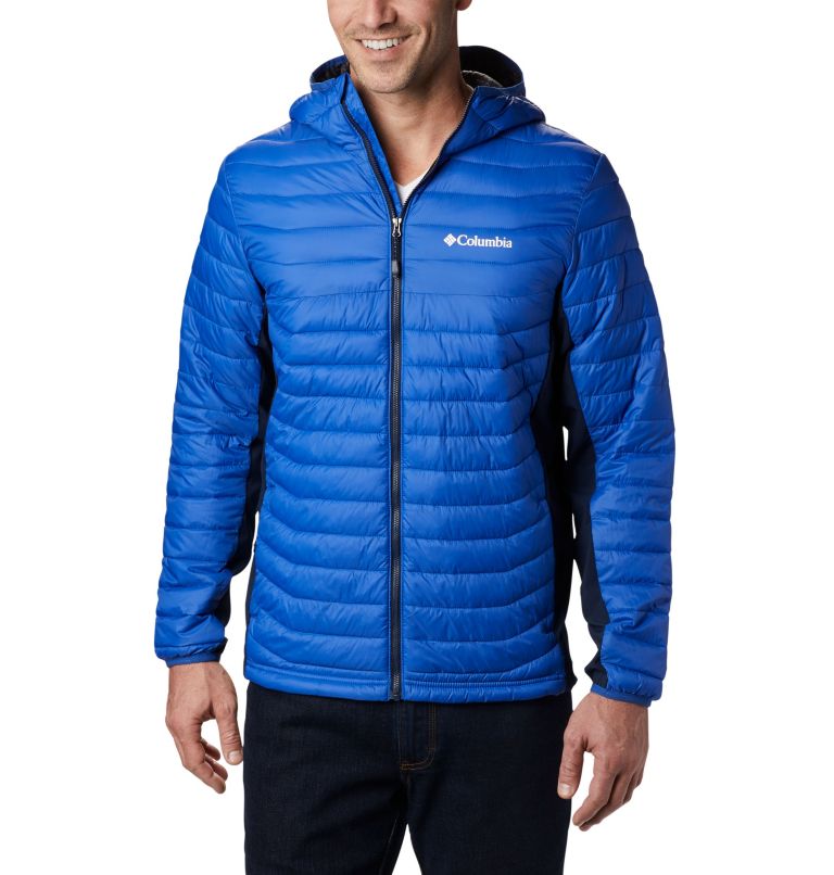 Powder Pass&trade; Hooded Jacket | 437 | XL Men's Powder Pass&trade; Hybrid Down Jacket, Azul, Collegiate Navy, front