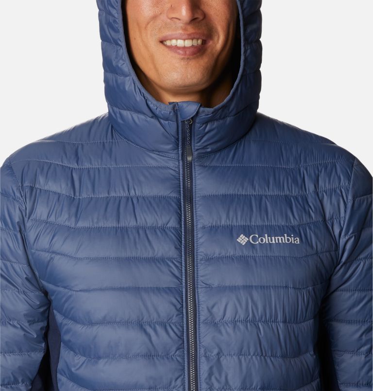 Men's Powder Lite Hybrid Down Jacket, Color: Dark Mountain, Collegiate Navy, image 4