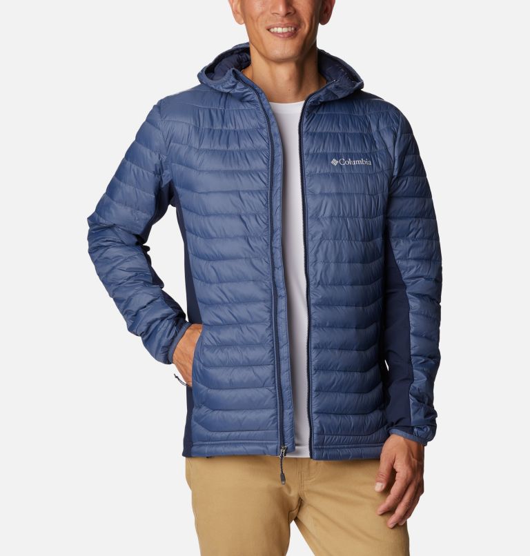 Men's Powder Lite Hybrid Down Jacket, Color: Dark Mountain, Collegiate Navy, image 7