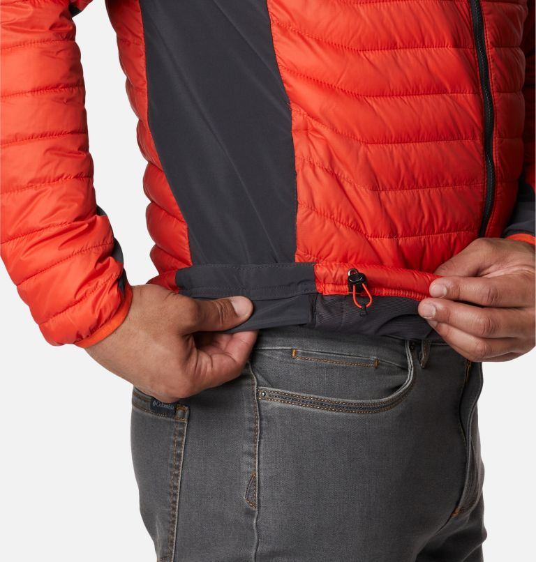 Men's Powder Pass Hybrid Down Jacket, Color: Red Quartz, Shark, image 6