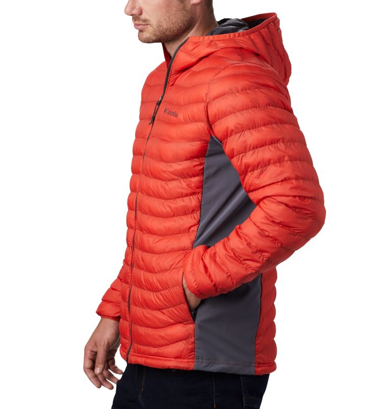 Powder Pass&trade; Hooded Jacket | 845 | S Men's Powder Pass&trade; Hybrid Down Jacket, Wildfire, a1