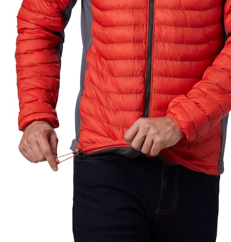 Powder Pass&trade; Hooded Jacket | 845 | S Men's Powder Pass&trade; Hybrid Down Jacket, Wildfire, a2