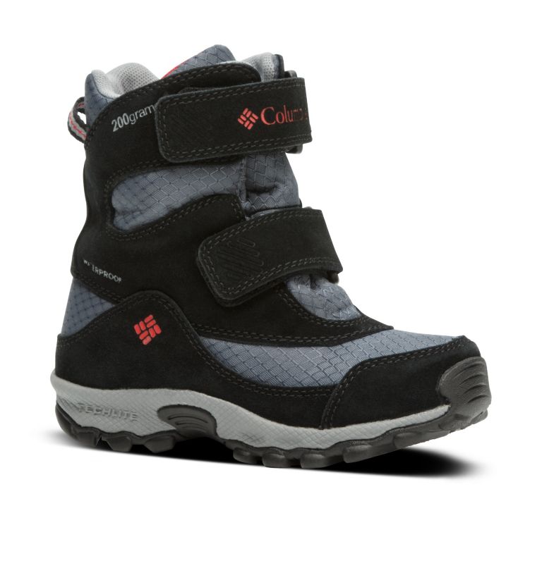 Kids' Parkers Peak  Velcro Boots, Color: Graphite, Bright Red, image 2